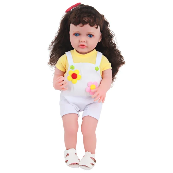 22 Inches Baby Girl Dolls With Doll Clothes Shoes Accessories Soft 55 CM Reborn Realistic Full Silicone Baby Girl New Born Doll