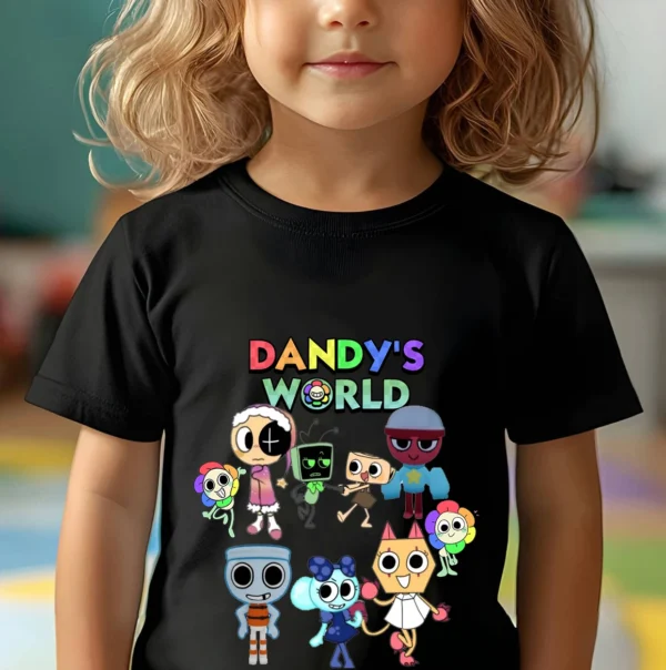 Camisas Dandys World Figuras Kids T-shirt Boys Short Sleeve Tops Girls Cartoon Clothes Children Summer Tees Clothes