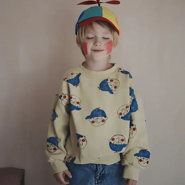 Ins New 2024 Kids Clothes Baby Boys Cartoon Sweaters Winter Clothes for Girls Kids Sweatshirts Long Sleeve O-neck Cute Sweater